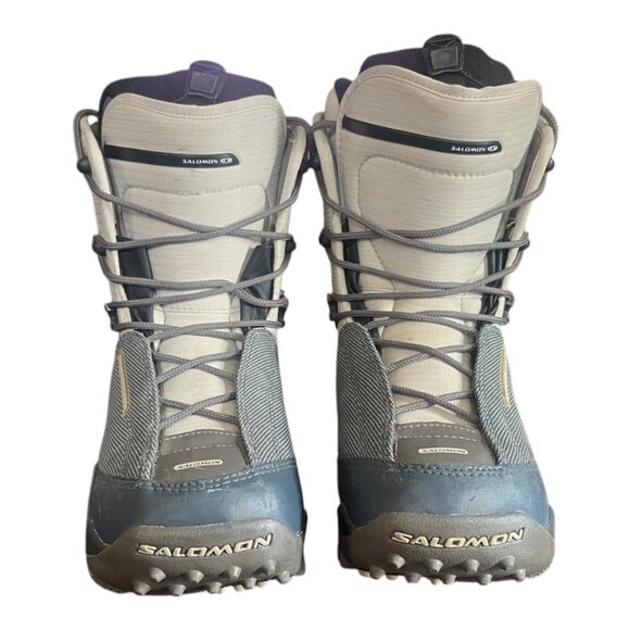 Salomon Thermicfit Women's Snowboard Boots Size 6 Cream/Blue Speed Lacing ❄️ - Picture 3 of 7